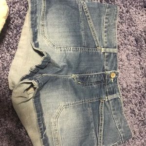 pair of blue jean shorts